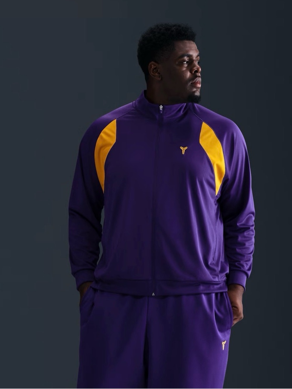 Nike Kobe Bryant Dri-FIT Performance Knit Jacket Size 3XL Lakers purple/gold